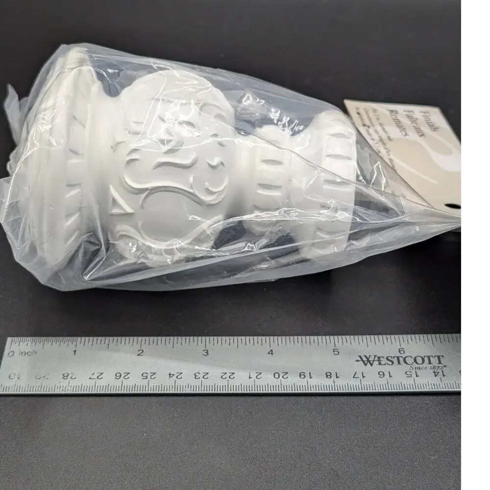 Kirsch Curtain Finials Pair New old stock White 2